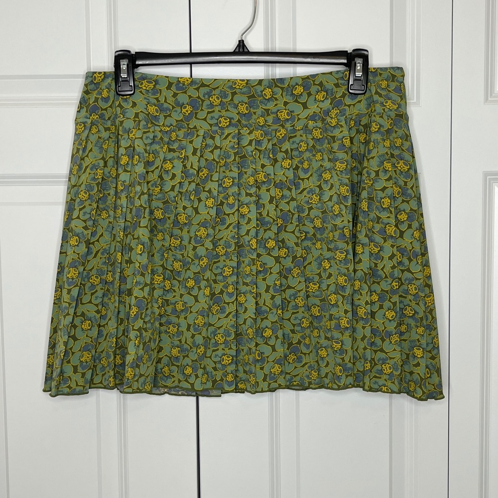 Toad&Co Sunkissed Skort XL Green Floral Pleated Built In Shorts - Picture 2 of 12